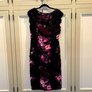 Maggy London Black Floral Dress Size 12